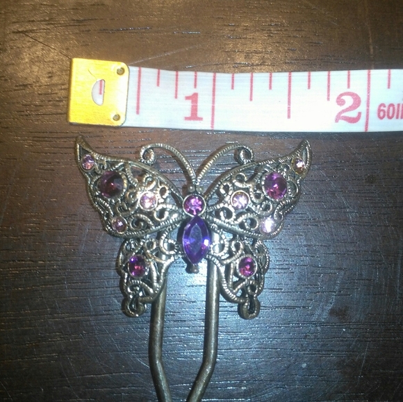 Vin Rhinestone butterfly hair clip - Picture 6 of 6